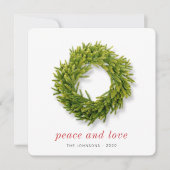 Moderne Eenvoudige Elegante Chic Kerstkrans Feestdagenkaart (Voorkant)