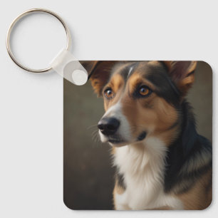 Moderne Eenvoudige Elegante Chic Pet Foto Sleutelhanger