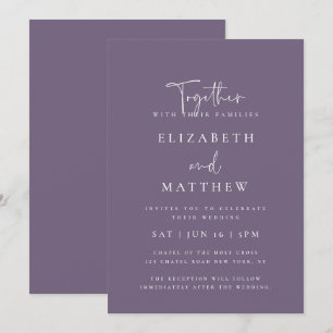 Moderne eenvoudige elegante chic Typography Weddin Kaart