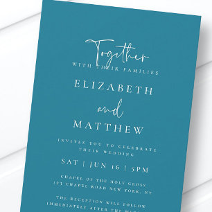 Moderne eenvoudige elegante chic Typography Weddin Kaart