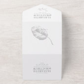 Moderne eenvoudige elegante chique botanische gebl all in one uitnodiging (Buitenkant)