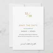 Moderne eenvoudige elegante chique foto bruiloft save the date (Achterkant)