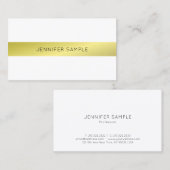 Moderne, eenvoudige elegante design Gold Plain Lux Visitekaartje (Voorkant / Achterkant)