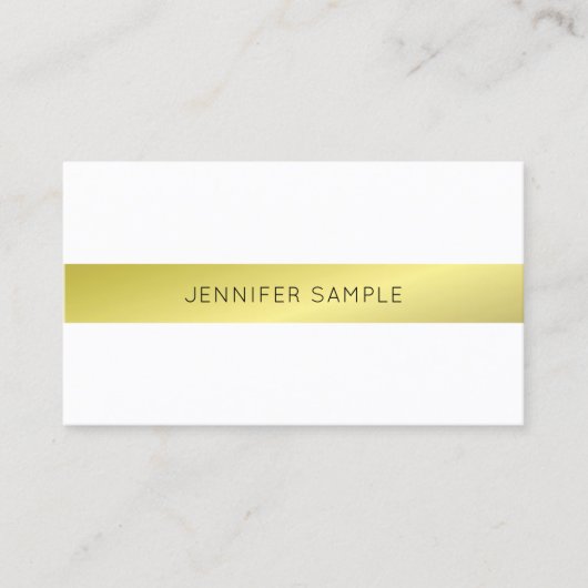 Moderne, eenvoudige elegante design Gold Plain Lux Visitekaartje (Voorkant)