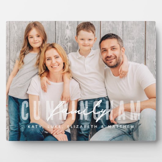 Moderne eenvoudige elegante familienaam foto fotoplaat (Voorkant)