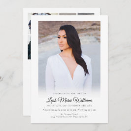 Moderne eenvoudige elegante foto-Memorial Funeral Programmakaart