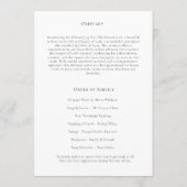 Moderne eenvoudige elegante foto-Memorial Funeral Programmakaart (Achterkant)