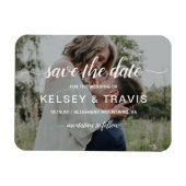 Moderne eenvoudige elegante foto's die de datum op magneet (Horizontaal)