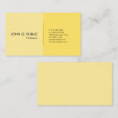 Moderne, eenvoudige, elegante, gele professionele  visitekaartje (Voorkant / Achterkant)