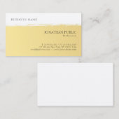 Moderne, eenvoudige, elegante Gold White-Sjabloon Visitekaartje (Voorkant / Achterkant)