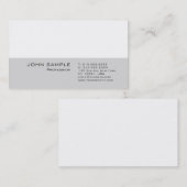 Moderne, eenvoudige, elegante grijs visitekaartje (Voorkant / Achterkant)