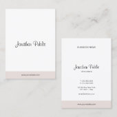 Moderne eenvoudige elegante handschrift tekst mini visitekaartje (Voorkant / Achterkant)