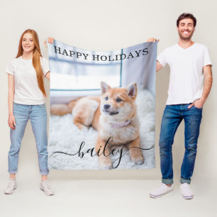 Moderne eenvoudige elegante huisdier foto fleece deken