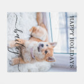 Moderne eenvoudige elegante huisdier foto fleece deken (Voorkant (Horizontaal))