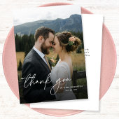 Moderne Eenvoudige Elegante Kalligrafie Fotobruilo Bedankkaart