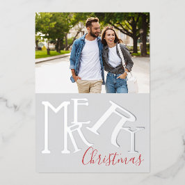 Moderne Eenvoudige Elegante Kerst Foto Kaart