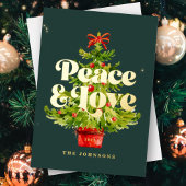 Moderne eenvoudige elegante kerstboom met Waterver Folie Feestdagenkaart