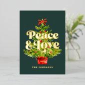 Moderne eenvoudige elegante kerstboom met Waterver Folie Feestdagenkaart (Staand Voorkant)