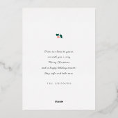 Moderne eenvoudige elegante kerstboom met Waterver Folie Feestdagenkaart (Achterkant)