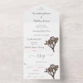 Moderne Eenvoudige elegante kleur Joshua-structuur All In One Uitnodiging (Binnen)