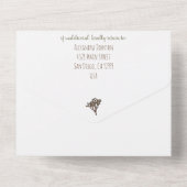 Moderne Eenvoudige elegante kleur Joshua-structuur All In One Uitnodiging (Achterkant)