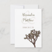 Moderne Eenvoudige elegante kleur Joshua-structuur RSVP Kaartje (Achterkant)