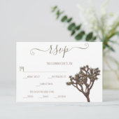 Moderne Eenvoudige elegante kleur Joshua-structuur RSVP Kaartje (Staand voorkant)