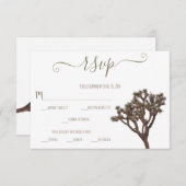 Moderne Eenvoudige elegante kleur Joshua-structuur RSVP Kaartje (Voorkant / Achterkant)