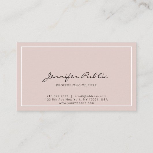 Moderne, eenvoudige, elegante kleuren visitekaartje (Achterkant)