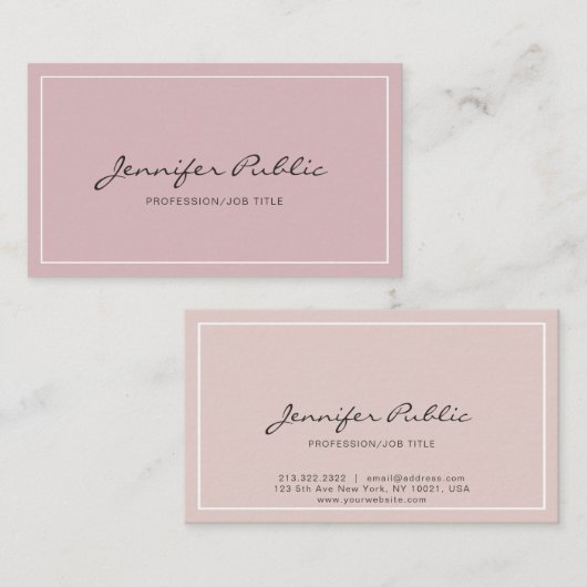 Moderne, eenvoudige, elegante kleuren visitekaartje (Voorkant / Achterkant)