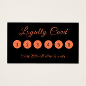 Moderne Eenvoudige Elegante Koraal Zwarte Loyalite Visitekaartje (Voorkant)