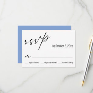 Moderne Eenvoudige Elegante Lichtblauwe Trouwachte RSVP Kaartje