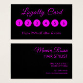 Moderne Eenvoudige Elegante Magenta Black Loyalty Visitekaartje (Voorkant /achterkant)
