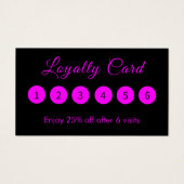 Moderne Eenvoudige Elegante Magenta Black Loyalty Visitekaartje (Voorkant)