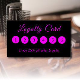 Moderne Eenvoudige Elegante Magenta Black Loyalty  Visitekaartje