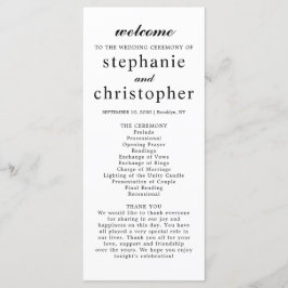 Moderne Eenvoudige Elegante Minimaal Zwart Script  Programmakaart