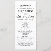 Moderne Eenvoudige Elegante Minimaal Zwart Script  Programmakaart (Voorkant)