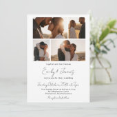 Moderne eenvoudige elegante minimalistische 5 foto kaart (Staand voorkant)