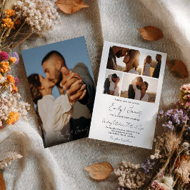 Moderne eenvoudige elegante minimalistische 5 foto kaart