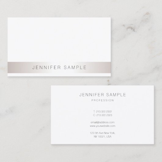 Moderne eenvoudige elegante minimalistische Sjablo Visitekaartje (Voorkant / Achterkant)