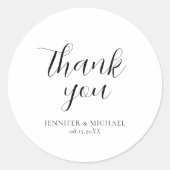 Moderne Eenvoudige Elegante Ontwerp Bedankt Typogr Ronde Sticker (Voorkant)