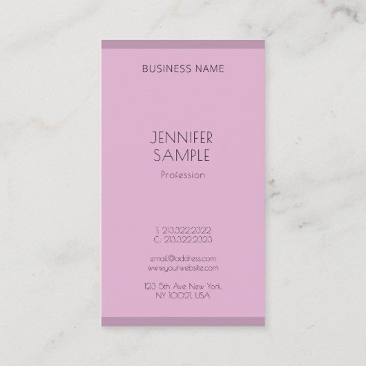 Moderne Eenvoudige Elegante Paarse Professionele S Visitekaartje (Achterkant)