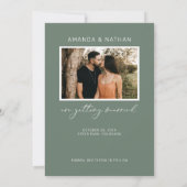 Moderne eenvoudige elegante pagina Groen sparen de Save The Date (Achterkant)