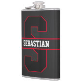 Moderne eenvoudige elegante persoonlijke monogram heupfles (Links)