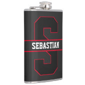 Moderne eenvoudige elegante persoonlijke monogram heupfles (Rechts)