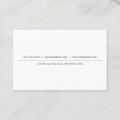 Moderne eenvoudige, elegante professionele minimal visitekaartje (Achterkant)