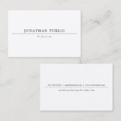 Moderne eenvoudige, elegante professionele minimal visitekaartje (Voorkant / Achterkant)