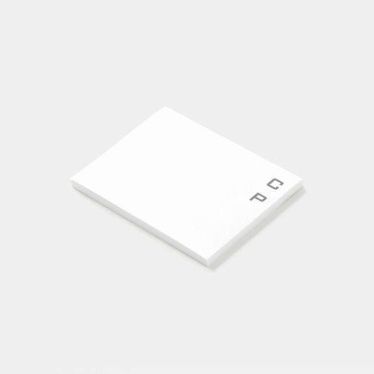 Moderne, eenvoudige, elegante professionele monogr post-it® notes (Schuin)