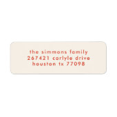 Moderne eenvoudige elegante rode vakantie terug ad etiket (Voorkant)