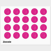 Moderne eenvoudige elegante roze bruiloft ronde sticker (Vel)